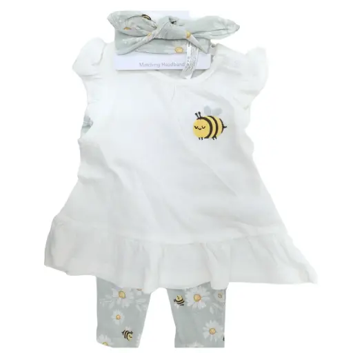 [181223-BB] Bodysuit & Leggings 3pc Toddler Honeybees