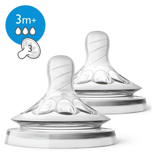 [159383-BB] Avent Natural Nipples 2-Pack 3m+
