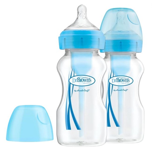 [159616-BB] Dr. Brown's Wide Neck Options+ 9oz 2pk Blue