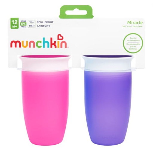 [159900-BB] Munchkin 10oz Miracle 360 Sippy Cup 2pk Asst