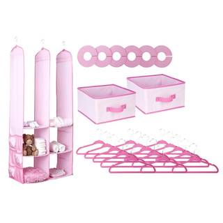 [122650-BB] 24-Piece Nursery Closet Set Pink