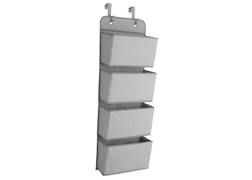 [158077-BB] 4 Pocket Hanging Organizer Grey