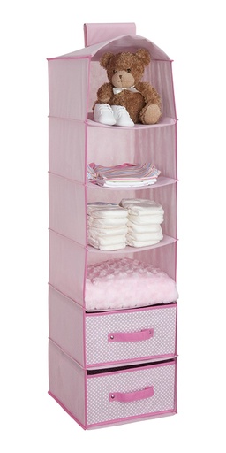 [140827-BB] 6 Shelf Hanging Organizer Pink