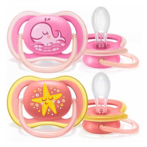 [166261-BB] Avent Ultra Air Pacifiers 6-18M Pink