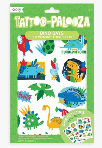 [166920-BB] Tattoo Palooza Temporary Tattoos - Dino Days