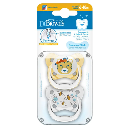 [168347-BB] Dr. Brown's Prevent Pacifier 6-18m Yellow