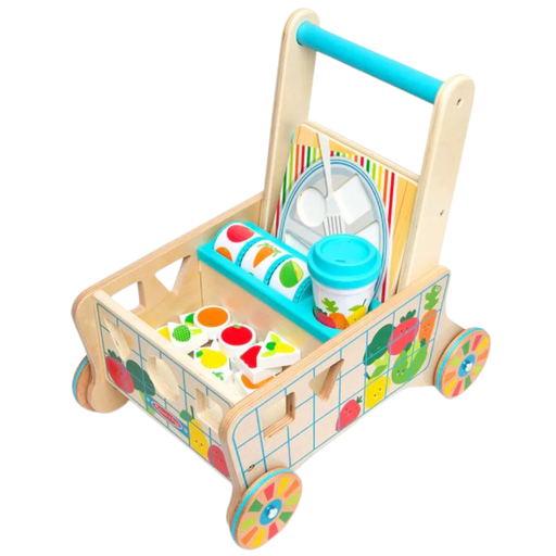 [168350-BB] Wooden Shape Sorter Grocery Cart