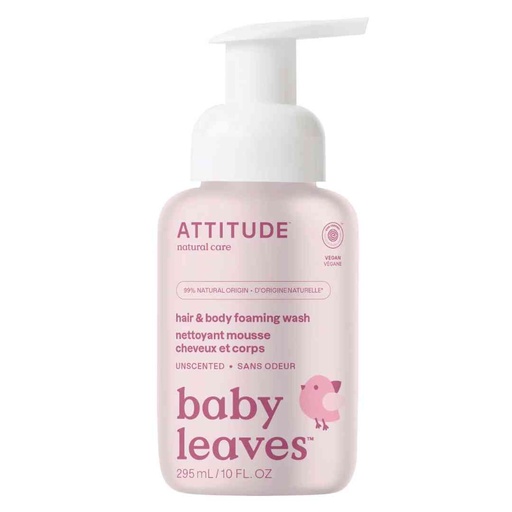 [168421-BB] Attitude Baby Leaves Hair & Body Foaming Wash 295 ml