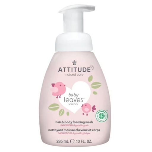 [168421-BB] Attitude Baby Leaves Hair & Body Foaming Wash 295 ml
